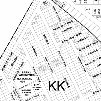 KK-344-Residential Plot For sale in DHA Phase 4, Lahore Pakistan