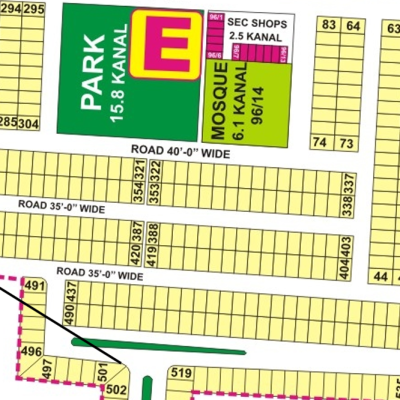Corner 5 Marla Plot in DHA Phase 9 Town Lahore Wide Road and Open Front View