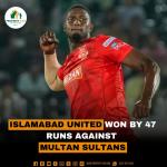 Islamabad United Won by 47 runs against Multan Sultans