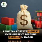Pakistan post its highest ever Current Account Surplus in March