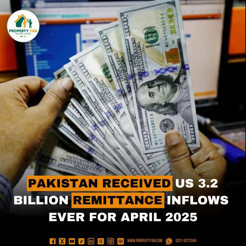 Pakistan received US 3.2 Billion Remittance inflows ever for April 2025