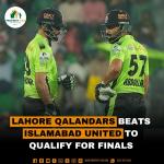 Lahore Qalandars Beat Islamabad United to Qualify for Finals