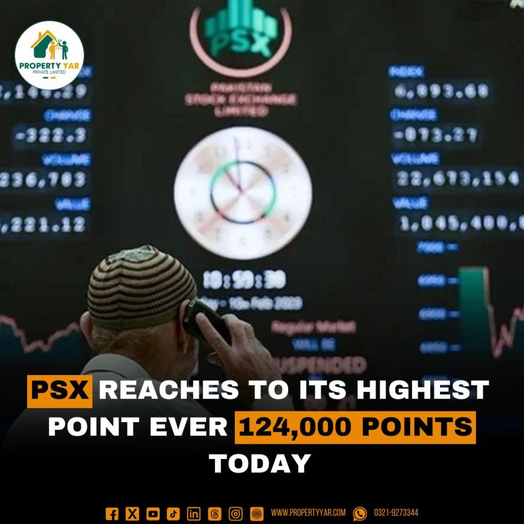 PSX Reaches to Its Highest Point ever 124,000 Points Today