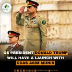 US President Donald Trump will have Launch Today with COAS Asim Munir
