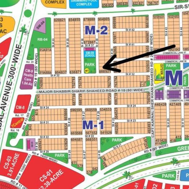 Spacious 1 Kanal Plot for Sale in DHA Multan Sector M Park Facing-1