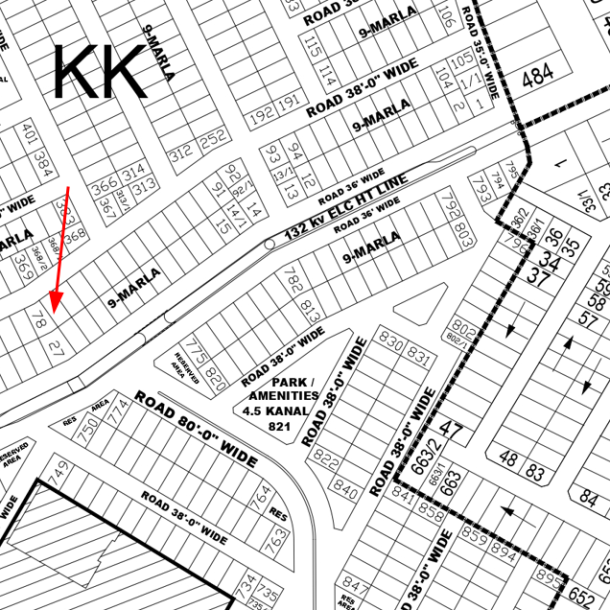 Exceptional 9 Marla Plot Located in the Heart of DHA Lahore Phase 4 Block KK-1