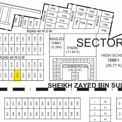 1 Kanal Plot for Sale F- 1825 Main 150 Feet Rod Demand 270 lac In DHA 9 Prism