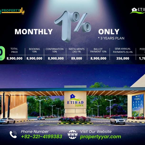 Top Location 10 Marla Plot Available On Installment Plan In Etihad Town Phase 3-1