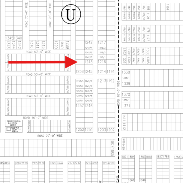 Best Location U-1260 1 Kanal Plot available For Sale In DHA LAhore Phase 7 Block U-1