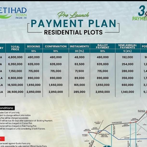 Affordable 20 Marla Plots Available On Installment Plan In Etihad Town Phase 3-1