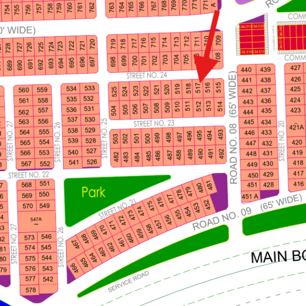 Low Price 1 Kanal Pair Plots Available for Sale In DHA Multan Phase M-1