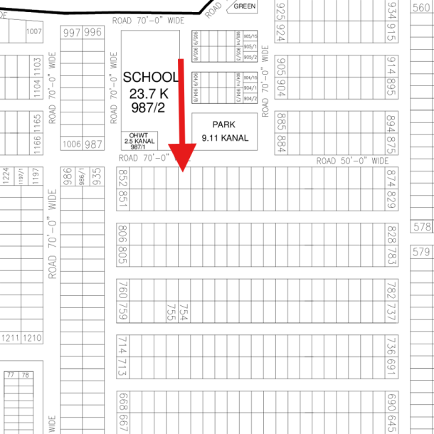 On 70 Feet Road 1 Kanal Plot Available For Sale In DHA Lahore Phase 7 Block Y-1