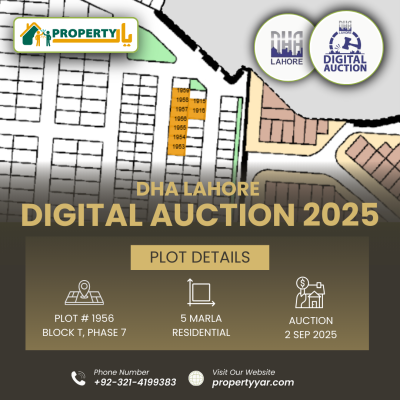 DHA Lahore DIgital Auction Of 5 Marla Plot T-1956 Phase 7 Block T