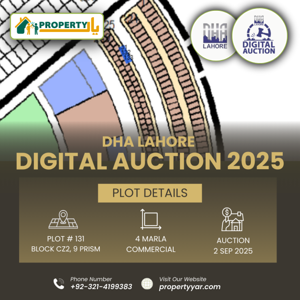 DHA Lahore Digital Auction Of 4 Marla Commercial Plot Z2-131 In Phase 9 Prism Z2-1