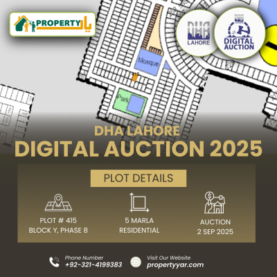 Near To Park Digital Auction Of 5 Marla Residential Plot In DHA Lahore Phase 8 Sector Y-1