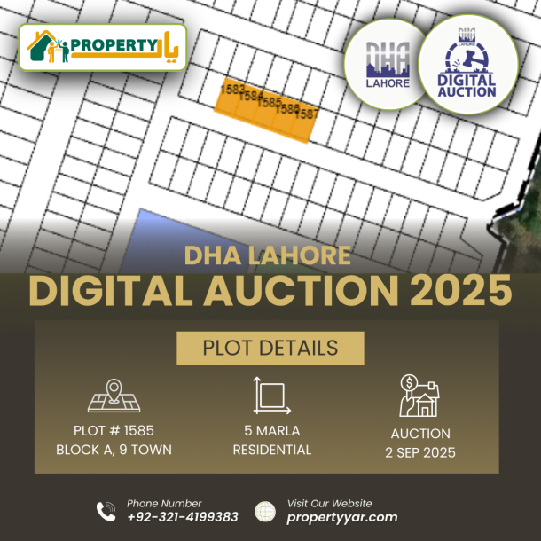 Digital Auction Of 5 Marla Plot In DHA Lahore Phase 9 Town Sector A-1