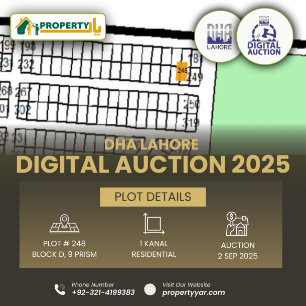 DHA Lahore Digital Auction Of 1 Kanal Plot In 9 Prism Sector D-1
