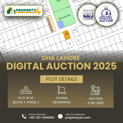Near To Sports Complex And Park Digital Auction Of 2 Kanal Plot In DHA Lahore Phase 3 Sector Y