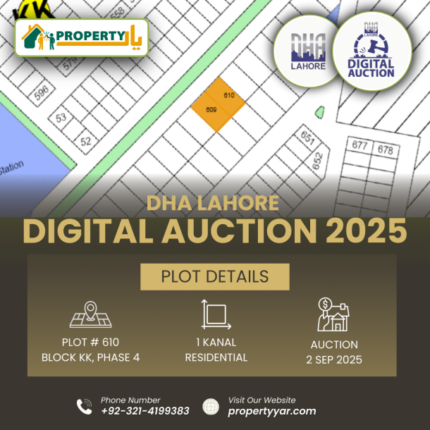 DHA Lahore Digital Auction Of 1 Kanal Plot In Phase 4 Sector KK-1
