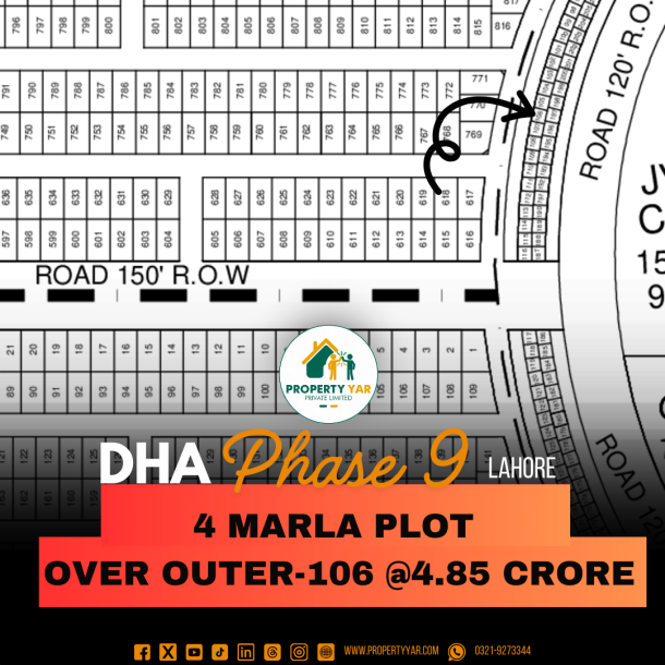 (Oval Complex_ 106) Demand 4.85 Crore On 40 Feet Wide Road Available For Sale In DHA Lahore Phase 9 Prism Oval Complex-1