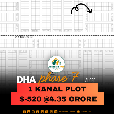 (S-520) Demand 4.35 Crore Near To Mosque, School And Park On 50 Feet Wide Road Available For Sale In DHA Lahore Phase 7 Sector S