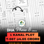 T-987 Demand 4.65 Crore Prime Location 1 Kanal Plot For Sale In DHA Lahore Phase 8 Block T