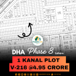 Top Location 1 Kanal Plot V-216 Available For Sale In DHA Lahore Phase 8 Block V