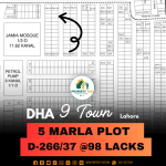 Affordable 5 Marla Plot D-266/37 On 50 Feet Road Available For Sale In DHA Lahore Phase 9 Town