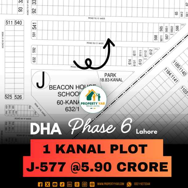 Affordable 1 Kanal Plot for Sale In DHA Lahore Phase 6 Block J-1