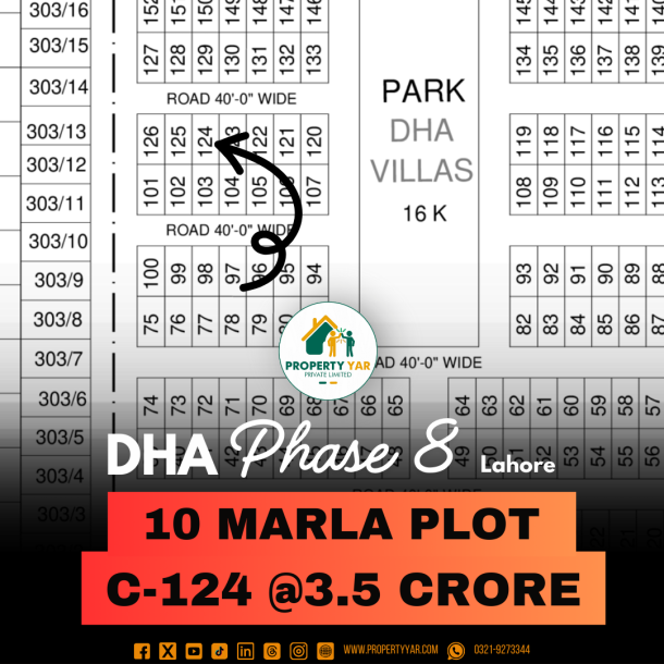 Prime Location 10 Marla Plot For Sale In DHA Lahore Phase 8 Park View-1