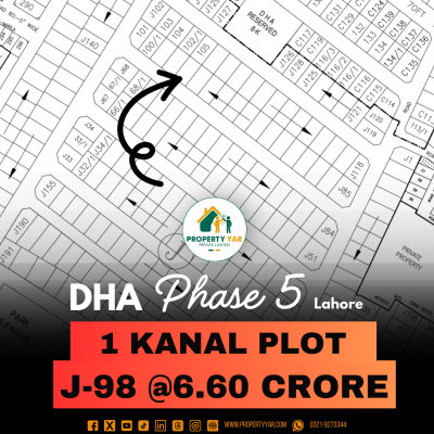 Prime Location 1 Kanal Plot For Sale In DHA Lahore Phase 5 Block J