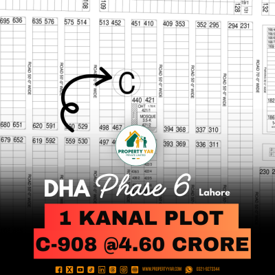 Prime Location 1 Kanal Plot For Sale In DHA Lahore Phase 6 Block C