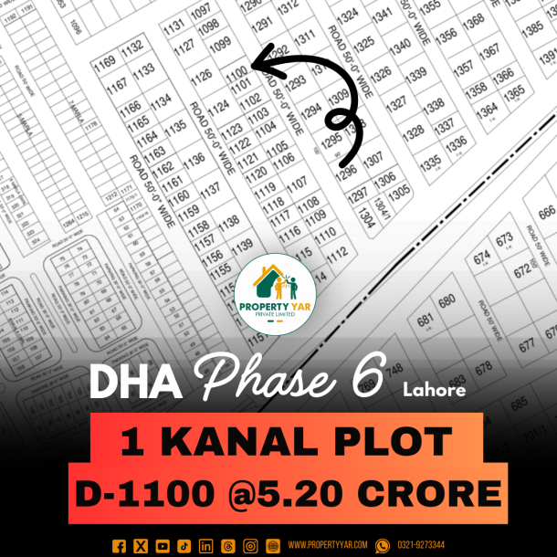 50 Feet Wide Road Prime Location 1 Kanal Plot For Sale In DHA Lahore Phase 6-1