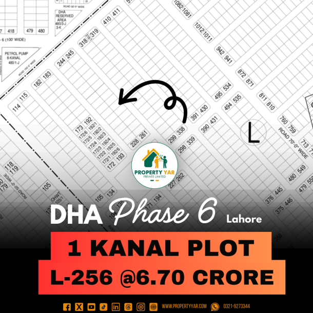 Affordable 1 Kanal Plot For Sale In DHA Lahore Phase 6 Block L-1