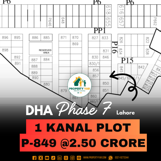 Investor Rate 1 Kanal Plot For Sale In DHA Lahore Phase 7 Block P-1