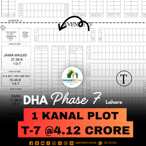 On 150 Feet Road Affordable Price Plot Available For Sale In DHA Lahore Phase 7-1