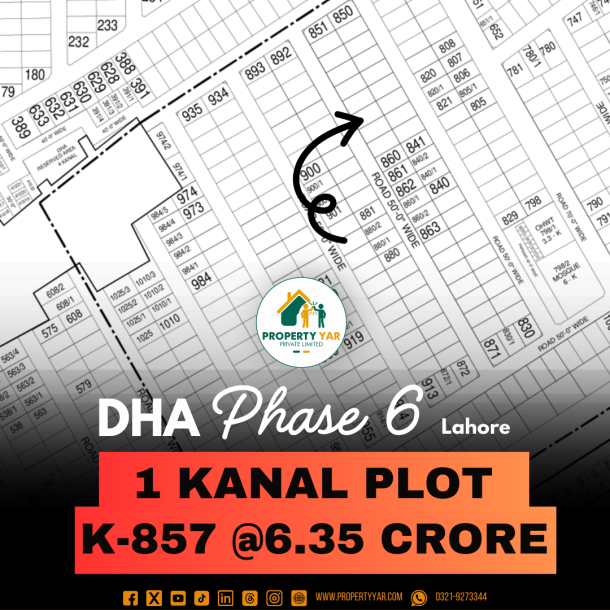 Near To Raya Golf 1 Kanal Prime Location Plot For Sale In DHA Lahore Phase 6-1