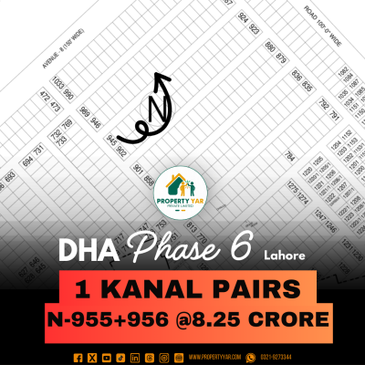 1 Kanal Pair Plots Available For Sale In DHA Lahore Phase 6 Block N