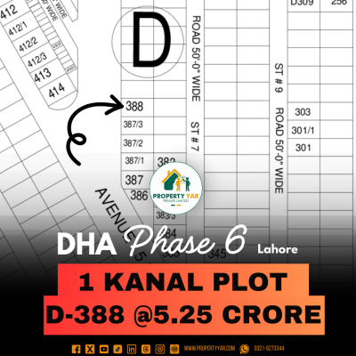 On 120 Feet Wide Road Prime Location 1 Kanal Plot For Sale In DHA Lahore Phase 6