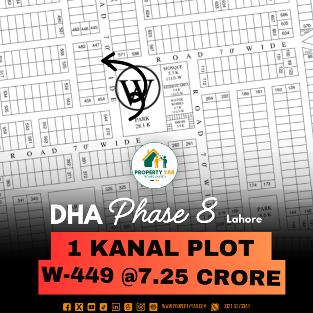 Close To Park 1 Kanal Plot W-449 Available For Sale In DHA Lahore Phase 8-1