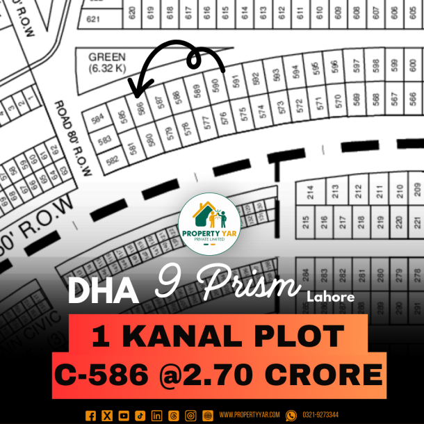 Affordable 1 Kanal Plot Available For Sale In DHA Lahore Phase 9 Prism-1
