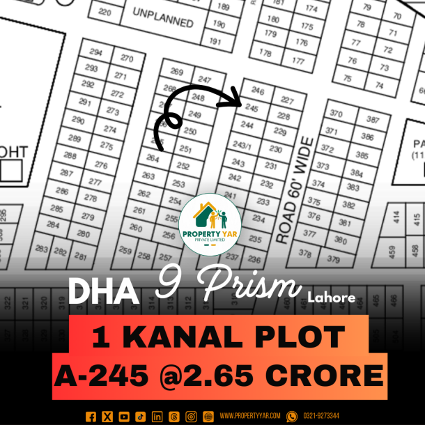 Next To Corner Prime Location Plot For Sale In DHA Lahore Phase 9 Prism-1