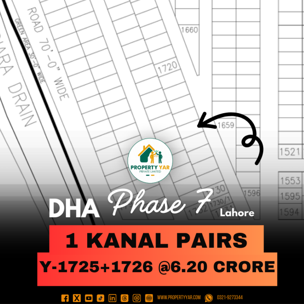 1 Kanal Pair Plots Y-1725_1726 Available For Sale In DHA Lahore Phase 7-1
