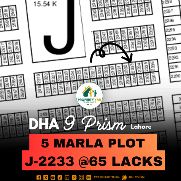 Excellent Location 5 Marla Plot Is Available For Sale In DHA Lahore Phase 9 Prism-1