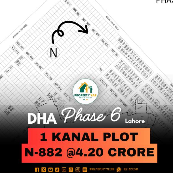 Investor Rate 1 Kanal Plot For Sale In DHA Lahore Phase 6 Block N-1