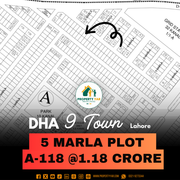 Top Location 5 Marla Plot Available For Sale In DHA Lahore-1