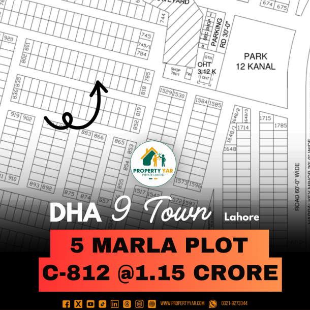 Affordable 5 Marla Plot For Sale In DHA Lahore Phase 9 Town-1