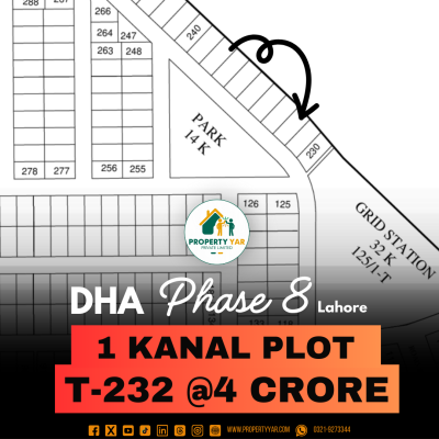 Facing Park 23.5 Marla Plot Available For Sale In DHA Lahore Phase 8