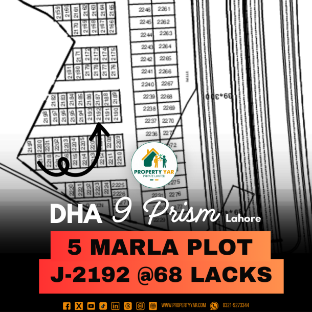 5 Marla Lowest Cost Plot Available For Sale In DHA Lahore Phase 9 Prism-1