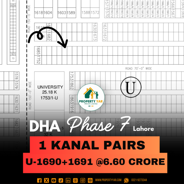 Reasonable Price 1 Kanal Pair Plots For Sale In DHA Lahore Phase 7-1